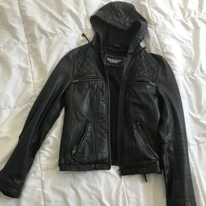 Leather Jacket w. hood